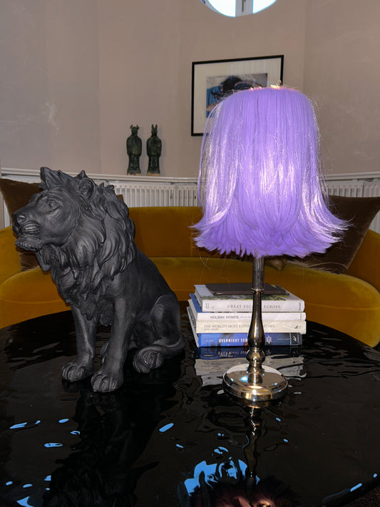 scalp standing lampshade lilac at lydmar hotel.